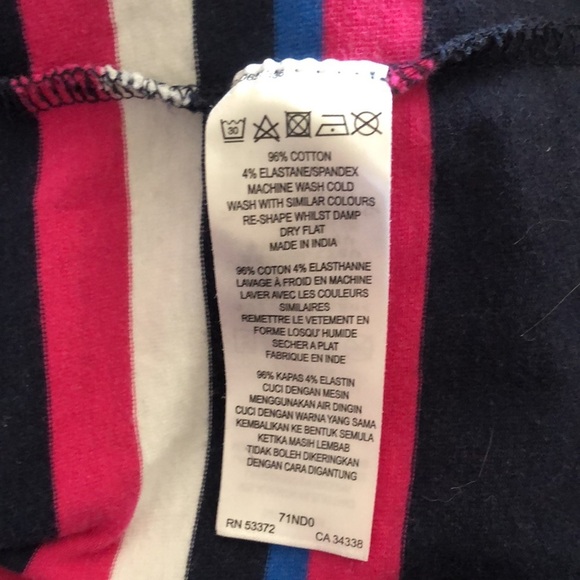 French Connection Pink Purple Blue Stripe Long Sleeve Dress 2 - Picture 6 of 6